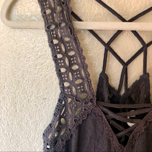 Free People lace blue grey tunic top - Picture 4 of 5